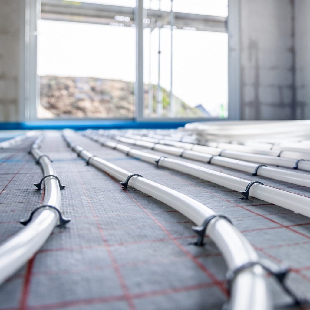 Under floor heating for bathroom wetroom